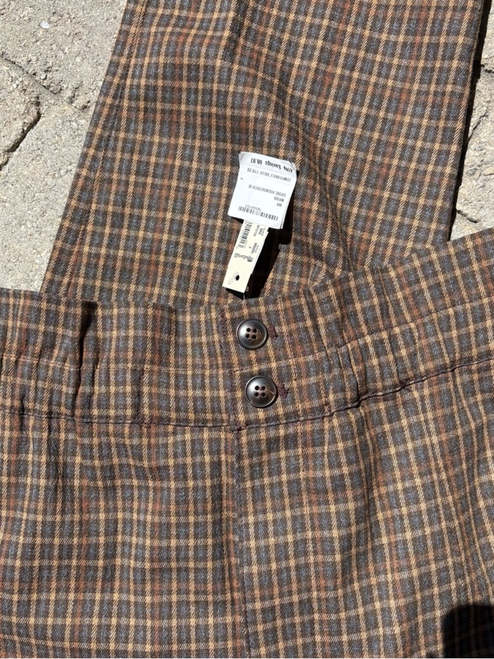 Madewell Brown Plaid High-Rise Trousers in Grove Houndstooth Seed - Picture 3 of 8